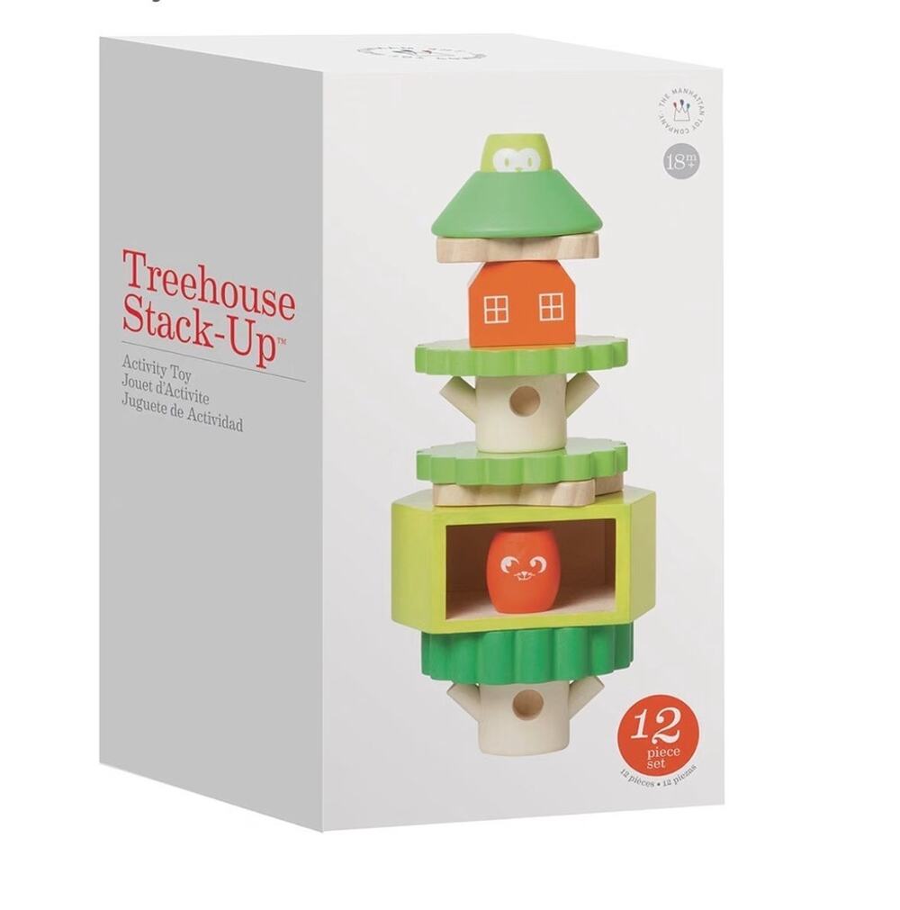 New! Manhattan Toy Treehouse Wooden Stacker & Block Set
